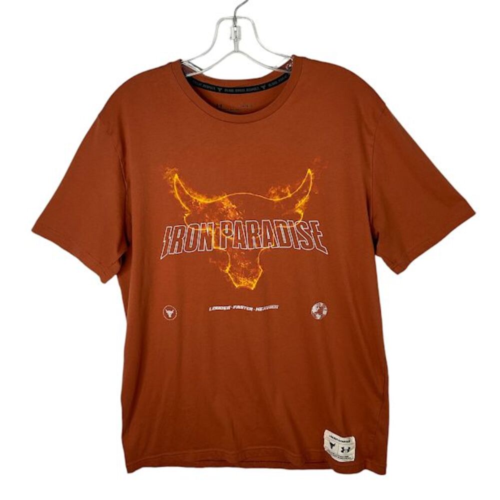 Under Armour Shirt Adult Large Black Project Rock Iron Paradise Family Men